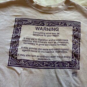 Vintage Wine Warning Graphic T-Shirt Funny Text Tee